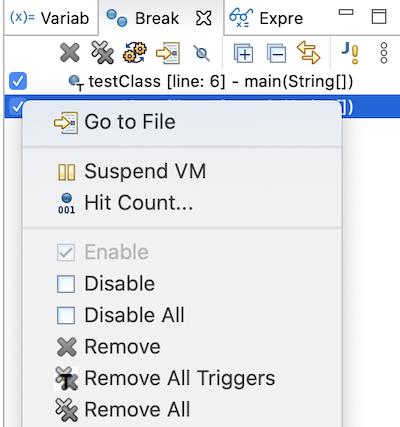 disable breakpoints