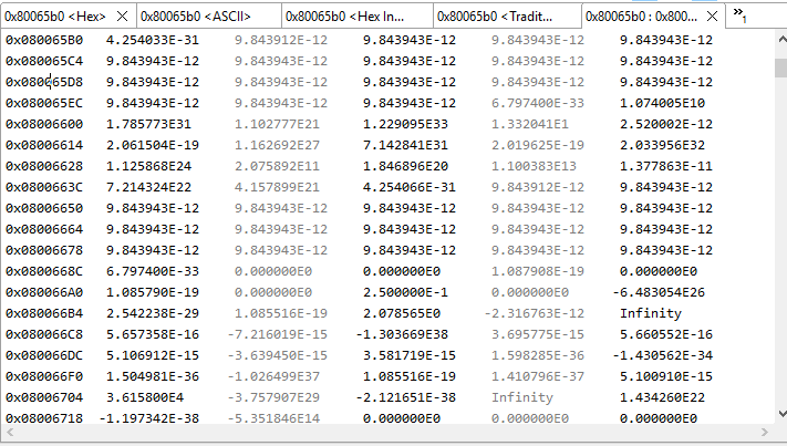 memory viewer floating point